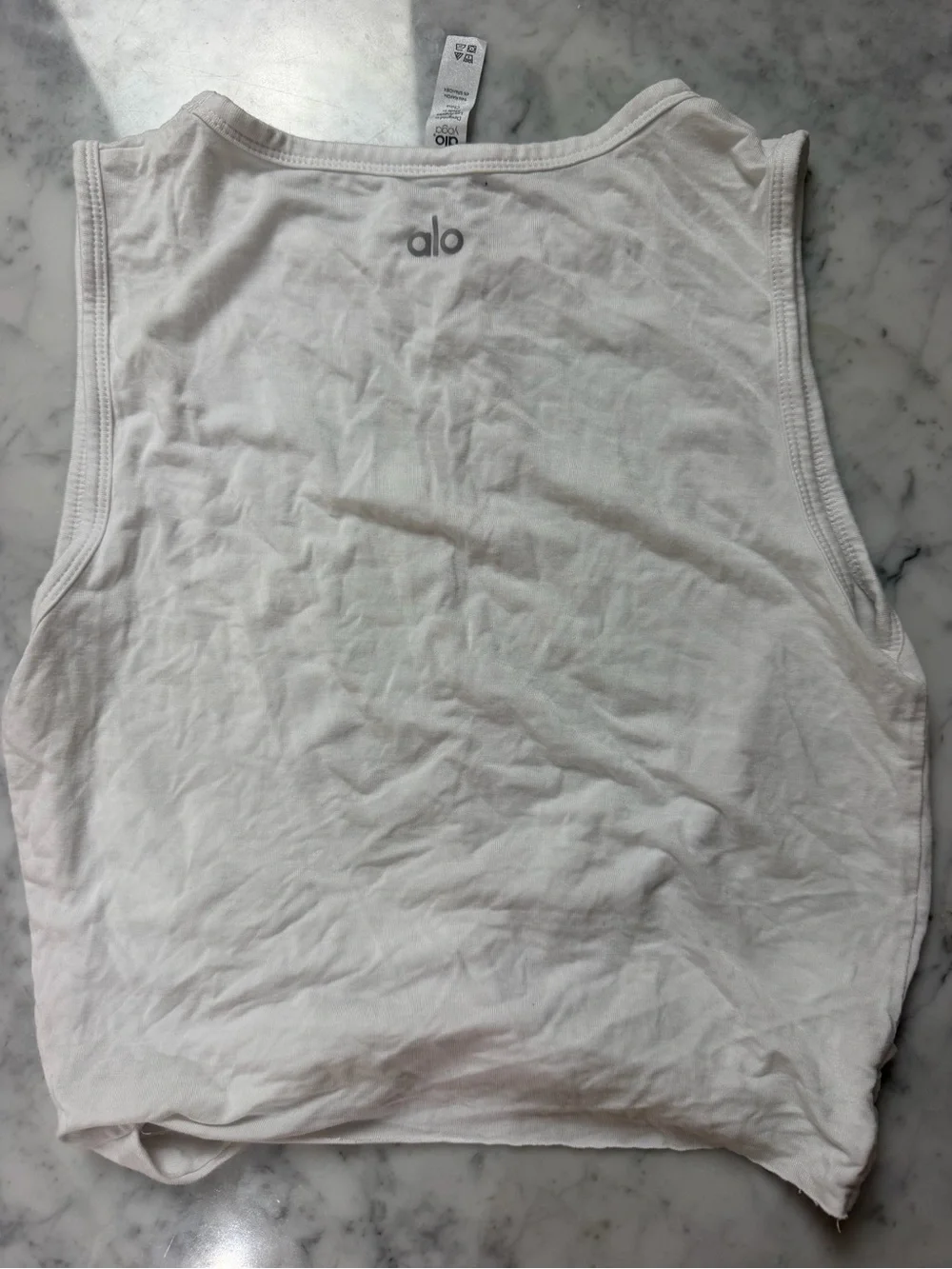 ALO Yoga White Twist-Front Tank Top